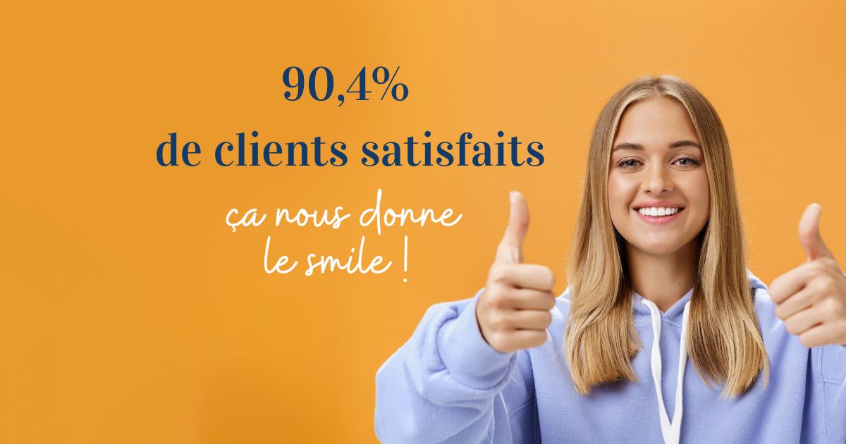 90,4 % de clients satisfaits : une belle raison d’avoir le smile ! 😁